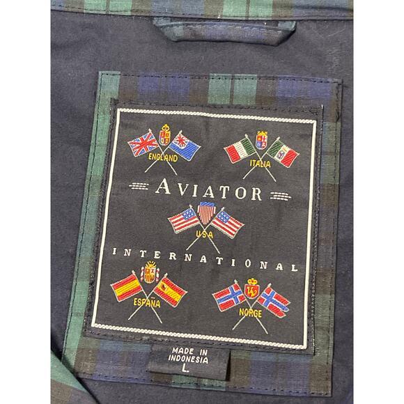 Aviator International VTG 95s Tartan Everyday Sports Bomber Jacket Mens Size L - Picture 7 of 15